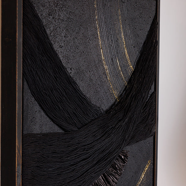 ΠΙΝΑΚΑΣ ΚΑΜΒΑΣ ΑΝΑΓΛΥΦΟΣ ΜΑΥΡΟΣ - ΧΡΥΣΟΣ 60x4x80