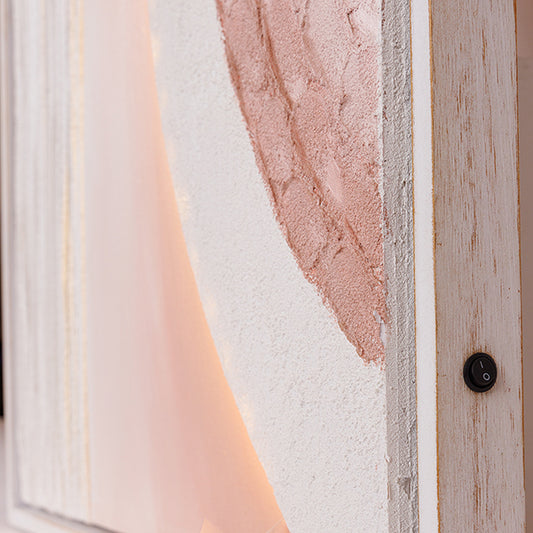 ΠΙΝΑΚΑΣ ΚΑΜΒΑΣ ΜΕ LED LIGHT ΑΝΑΓΛΥΦΟΣ ΜΠΕΖ - ΛΕΥΚΟΣ 60x5x80