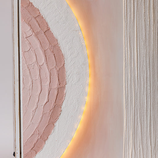 ΠΙΝΑΚΑΣ ΚΑΜΒΑΣ ΜΕ LED LIGHT ΑΝΑΓΛΥΦΟΣ ΜΠΕΖ - ΛΕΥΚΟΣ 60x5x80