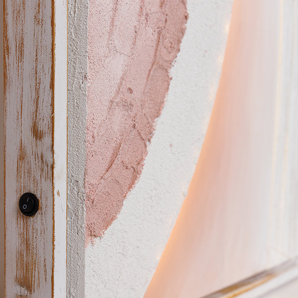 ΠΙΝΑΚΑΣ ΚΑΜΒΑΣ ΜΕ LED LIGHT ΑΝΑΓΛΥΦΟΣ ΜΠΕΖ - ΛΕΥΚΟΣ 60x5x80