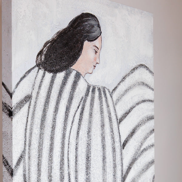 ΠΙΝΑΚΑΣ ΚΑΜΒΑΣ ΓΥΝΑΙΚΑ ΛΕΥΚΟΣ - ΜΑΥΡΟΣ 60x3.8x90