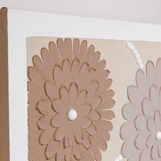 ΠΙΝΑΚΑΣ ΚΑΜΒΑΣ ΛΟΥΛΟΥΔΙΑ ΜΠΕΖ - ΛΕΥΚΟΣ - ΚΑΦΕ 120x3x60