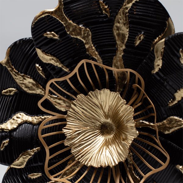 ΔΙΑΚΟΣΜΗΤΙΚΟ ΤΟΙΧΟΥ ΛΟΥΛΟΥΔΙ ΜΕΤΑΛΛΙΚΟ ΜΑΥΡΟ - ΧΡΥΣΟ 38x7x38