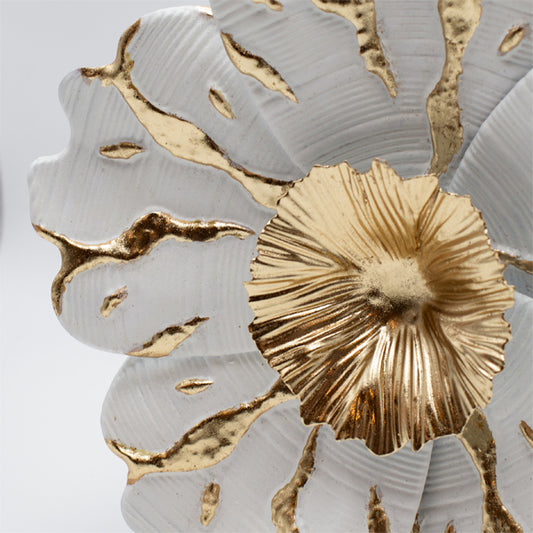 ΔΙΑΚΟΣΜΗΤΙΚΟ ΤΟΙΧΟΥ ΛΟΥΛΟΥΔΙ ΜΕΤΑΛΛΙΚΟ ΛΕΥΚΟ - ΧΡΥΣΟ 28x5x29