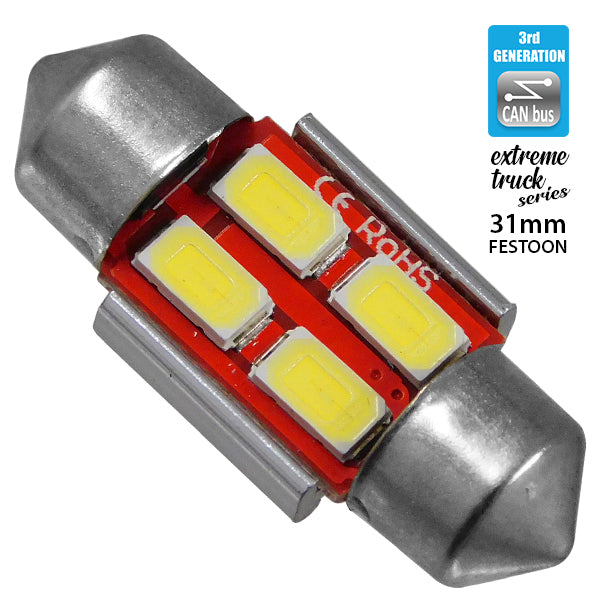 Σωληνωτός LED Extreme Truck Series Can-Bus 3ης Γενιάς 31mm 3w 24V Ψυχρό Λευκό 6000K 81341
