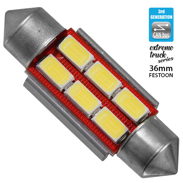 Σωληνωτός LED Extreme Truck Series Can-Bus 3ης Γενιάς 36mm 4.5w 24V Ψυχρό Λευκό 6000K 81342