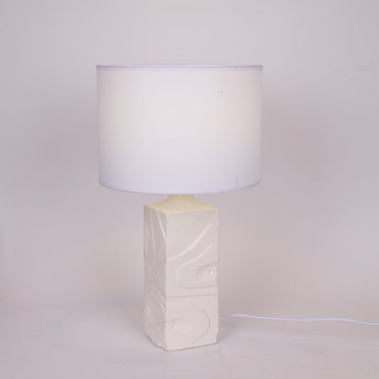 ΕΠΙΤΡΑΠΕΖΙΟ ΦΩΤΙΣΤΙΚΟ ΜΕ ΥΦΑΣΜΑΤΙΝΟ ΚΑΠΕΛΟ ΚΕΡΑΜΙΚΟ ΛΕΥΚΟ 28x46εκ