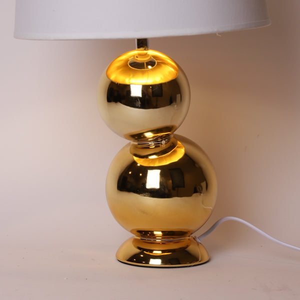 ΕΠΙΤΡΑΠΕΖΙΟ ΦΩΤΙΣΤΙΚΟ ΜΕ ΥΦΑΣΜΑΤΙΝΟ ΚΑΠΕΛΟ ΚΕΡΑΜΙΚΟ ΧΡΥΣΟ-ΛΕΥΚΟ 30x48εκ