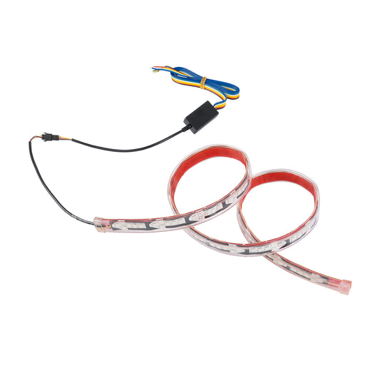 81732 Car Backlit LED Strip Εύκαμπτη Ταινία 100cm Σήμανσης DRL Αυτοκινήτου 5 Προγραμμάτα Φωτισμού LED SMD 5050 7.6W DC 9-30V Αδιάβροχη IP65 RGB