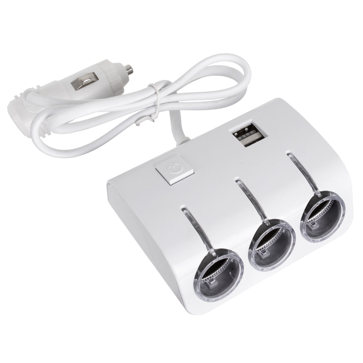 81807 Πολύπριζο - Φορτιστής Αυτοκινήτου 2 x USB 3.1A & 3 x Θύρες Αναπτήρα Αυτοκινήτου DC 12-24V Max 60W Μαύρο Λευκό