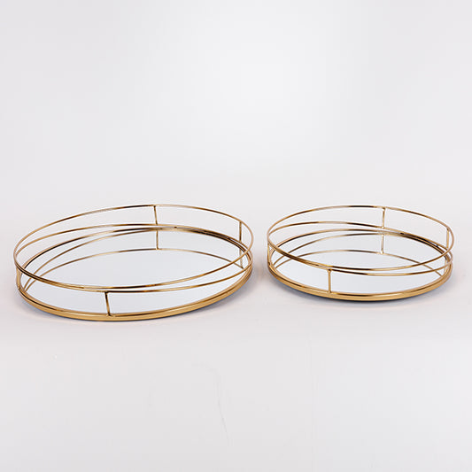 S/2 ΠΕΡΙΣΤΡΕΦΟΜΕΝΟΣ ΔΙΣΚΟΣ ΜΕΤΑΛΛΙΚΟΣ ΜΕ ΚΑΘΡΕΦΤΗ ΧΡΥΣΟΣ 31x31x6 39x39x6