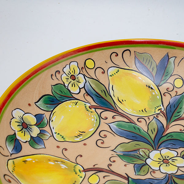 ΔΙΑΚΟΣΜΗΤΙΚΗ ΠΙΑΤΕΛΑ ΚΕΡΑΜΙΚΗ ΜΠΕΖ ΜΕ ΛΕΜΟΝΙΑ 36.3x36.3x6