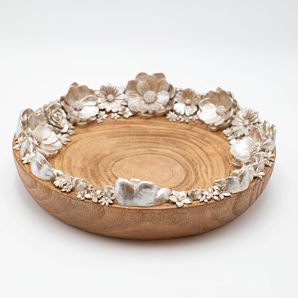 ΔΙΑΚΟΣΜΗΤΙΚΗ ΠΙΑΤΕΛΑ ΛΟΥΛΟΥΔΙΑ ΠΟΛΥΡΕΖΙΝ-ΞΥΛΟ ΦΥΣΙΚΟ-ΑΣΗΜΙ 29.3x29.3x7