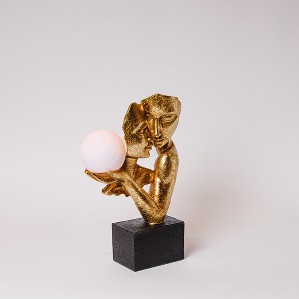 ΔΙΑΚΟΣΜΗΤΙΚΟ ΜΕ LED ΖΕΥΓΑΡΙ ΠΟΛΥΡΕΖΙΝ ΧΡΥΣΟ-ΜΑΥΡΟ 21x9.5x31.5