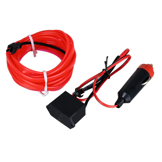 82203 TUBE 360° Degree Διακοσμητική EL-Wire Neon Αυτοκινήτου Κορδόνι ΣΕΤ 3m 1W/3m 30lm/m 360° DC 12V με Βύσμα Αναπτήρα Αυτοκινήτου Αδιάβροχη IP68 Φούξια