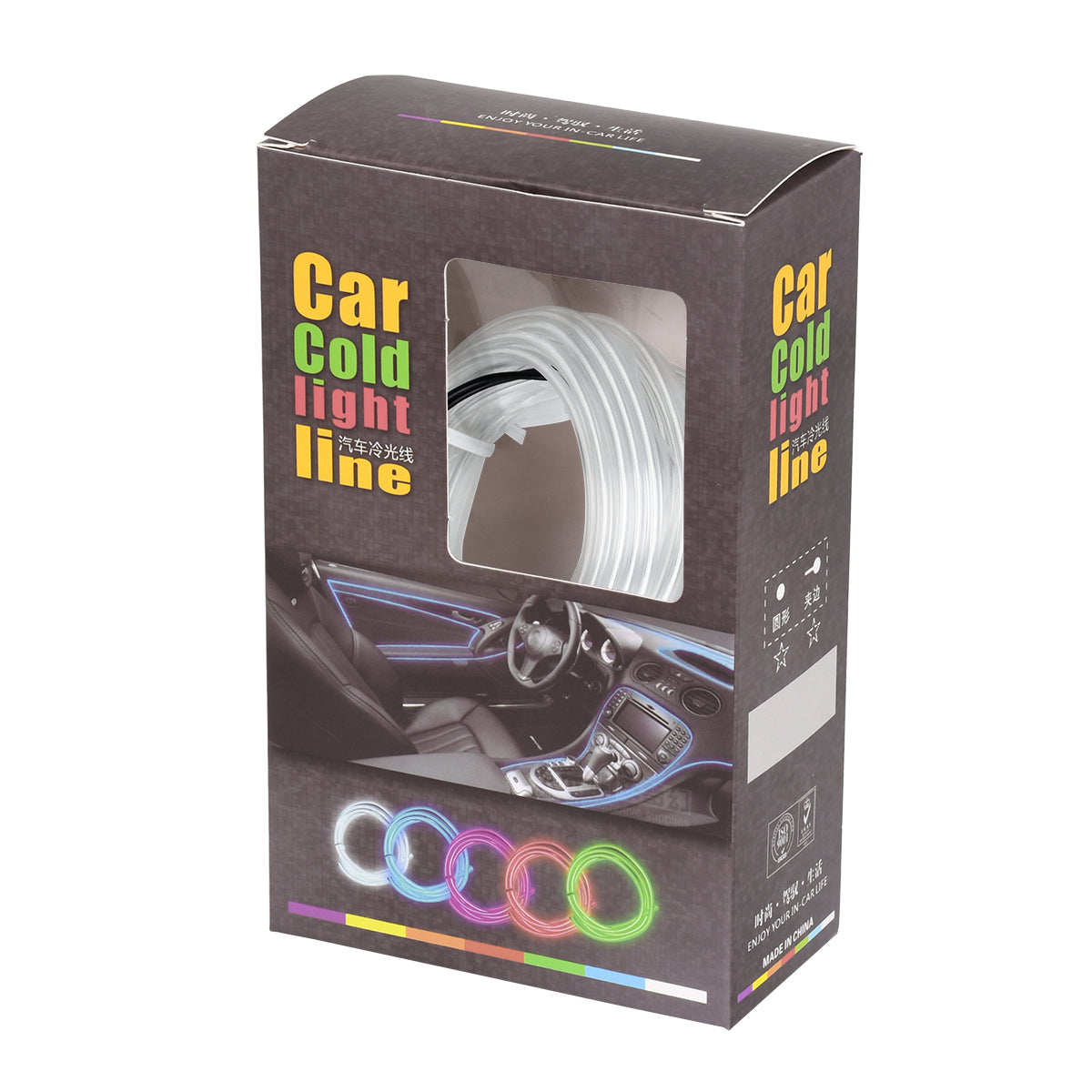 82204 TUBE 360° Degree Διακοσμητική EL-Wire Neon Αυτοκινήτου Κορδόνι ΣΕΤ 3m 1W/3m 30lm/m 360° DC 12V με Βύσμα Αναπτήρα Αυτοκινήτου Αδιάβροχη IP68 Γαλάζιο