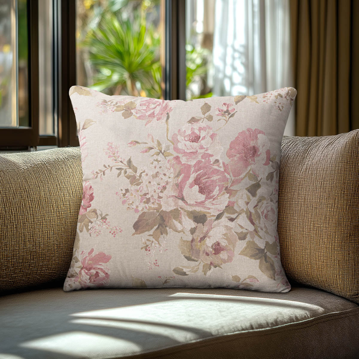 Μαξιλαροθήκη Κλασικό Φλοράλ Μπεζ 40x40εκ