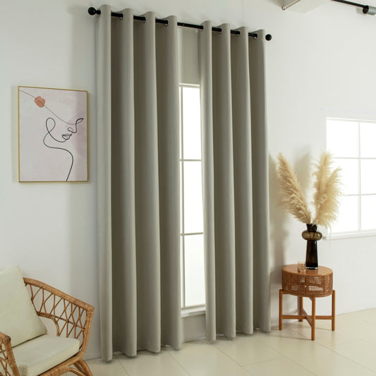 Κουρτίνα Full Blackout Σκίασης με 8 Κρίκους Soft Art 8391 140x270εκ Σκούρο Μπεζ