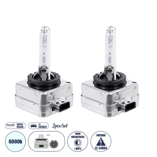 HID 84030 Λάμπα Xenon D1S Super Vision Υψηλής Φωτεινότητας +60% CANbus E1 ECER37 55W/110W 5000lm/10000lm 360° DC 12-24V Αδιάβροχο IP65 Ψυχρό Λευκό 6000K - Μ4.5 x Π5 x Υ8.5