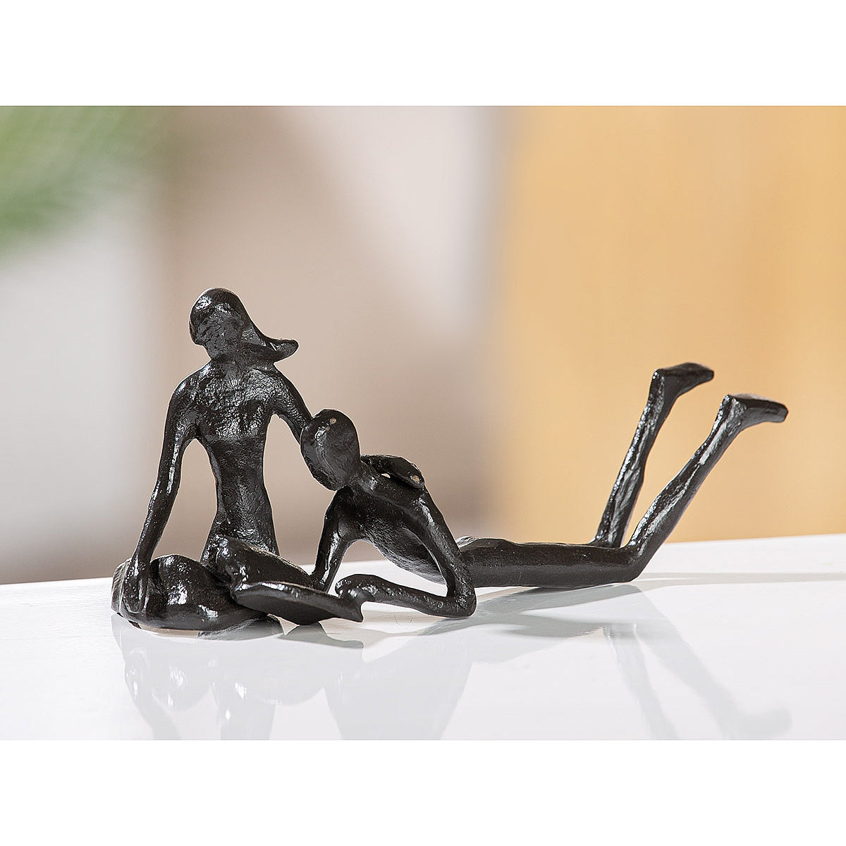 Διακοσμητικό Ζευγάρι Διαβάζει Βιβλίο Καφέ Μέταλλο 19x9x8