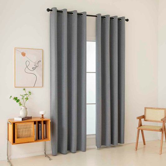 Κουρτίνα Full Blackout Σκίασης με 8 Κρίκους Total Art 8446 140x270εκ Ανθρακίτης