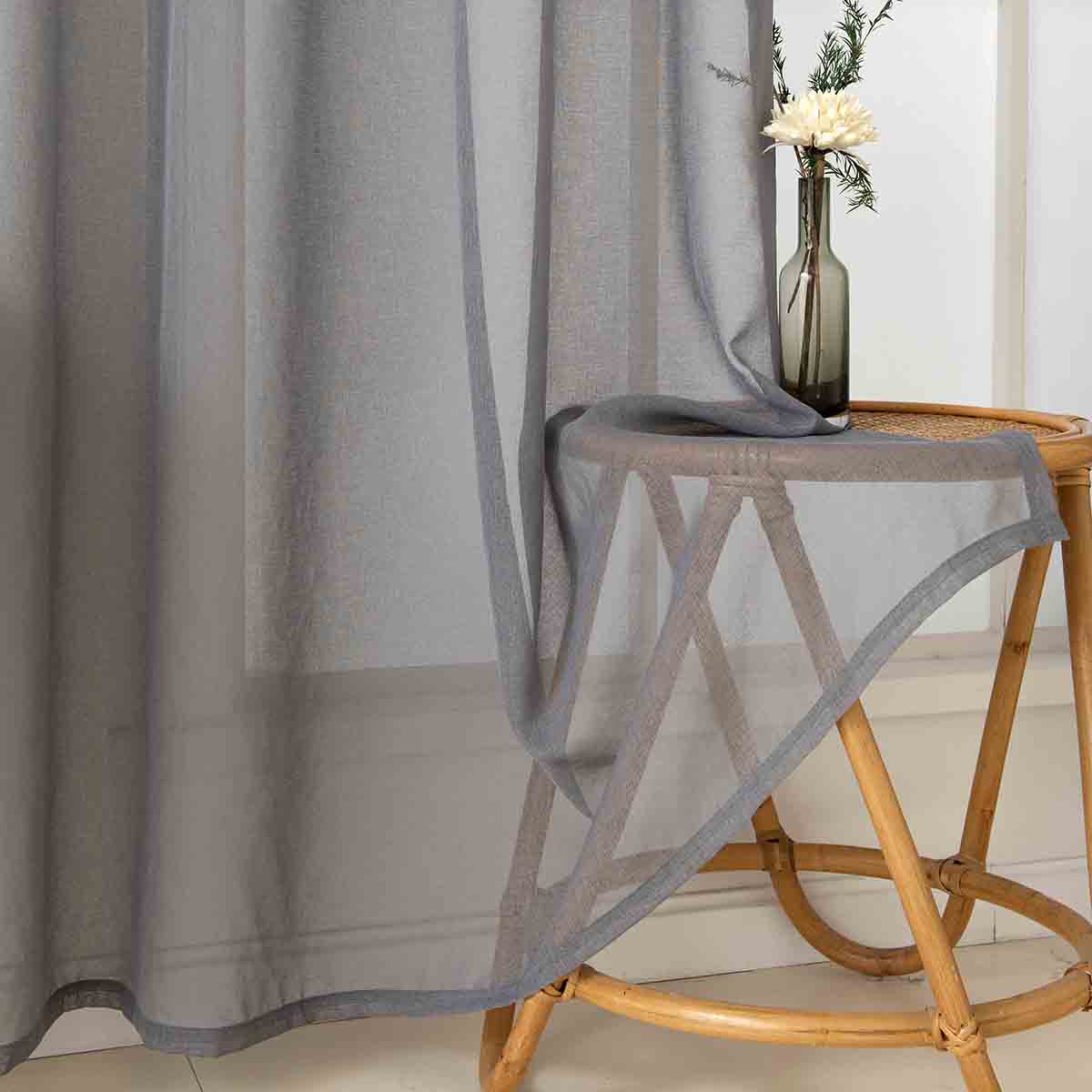 Ύφασμα Κουρτίνας με το Μέτρο Γάζα Sharp Art 8448 Φ300 Ανθρακί