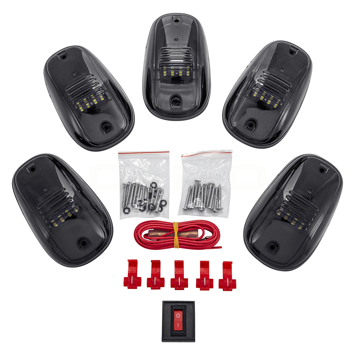 85304 Πακέτο 5 Τεμάχια Φώτα Όγκου Οροφής - Running Lights για Αυτοκίνητα - SUV - Αγροτικά LED SMD 3030 12W 1200lm DC 12V με Διακόπτη On/Off Αδιάβροχα IP65 5x Ψυχρό Λευκό 6000K