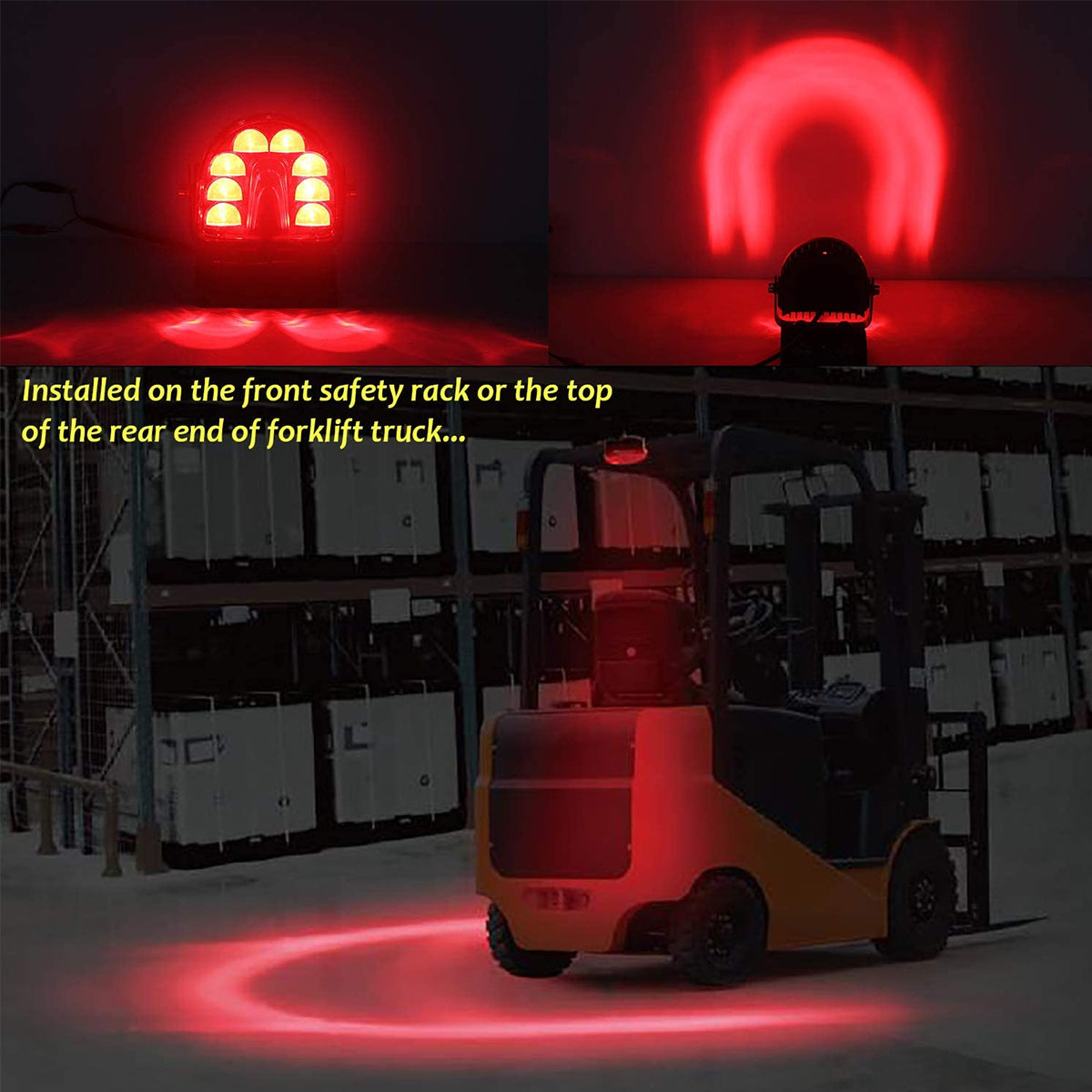 85423 E9 Mark Forklift Safety Lights - Φώτα Προειδοποίησης & Διαγράμμισης Ασφαλείας για Περονοφόρα - Κλάρκ LED 24W DC 9-80V Αδιάβροχο IP67 Κόκκινο Μ14 x Π14.5 x Υ6
