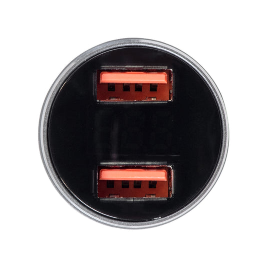 85435 Φορτιστής Αναπτήρα Αυτοκινήτου Γρήγορης Φόρτισης PD 36W 6A με 2 Θύρες USB Ασημί Νίκελ