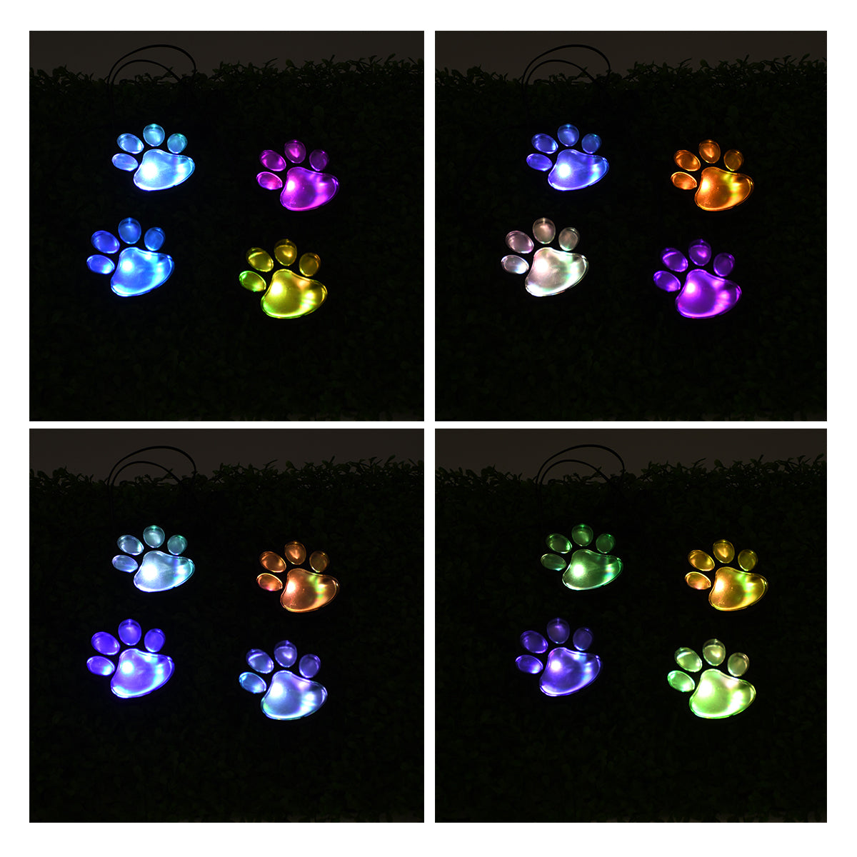 85700 Διακοσμητική Γιρλάντα Anime Footprints 2.5 Μέτρων με Controller 8 Προγραμμάτων Φωτισμού - 4 LED 1W με Ενσωματωμένη Μπαταρία 600mAh - Φωτοβολταϊκό Πάνελ - Αισθητήρα Ημέρας-Νύχτας - Βάση Κήπου & Μαύρο Καλώδιο Αδιάβροχη IP65 Πολύχρωμη RGB Μ2