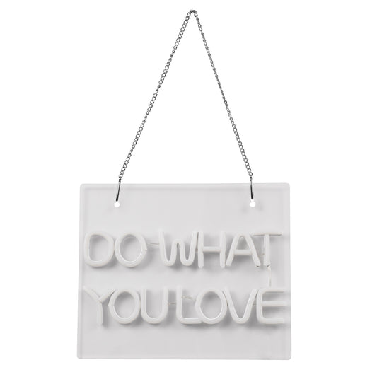 85852 Φωτιστικό Ταμπέλα Φωτεινή Επιγραφή NEON LED Σήμανσης DO WHAT YOU LOVE 30W AC 230V με Διακόπτη On/Off Ροζ