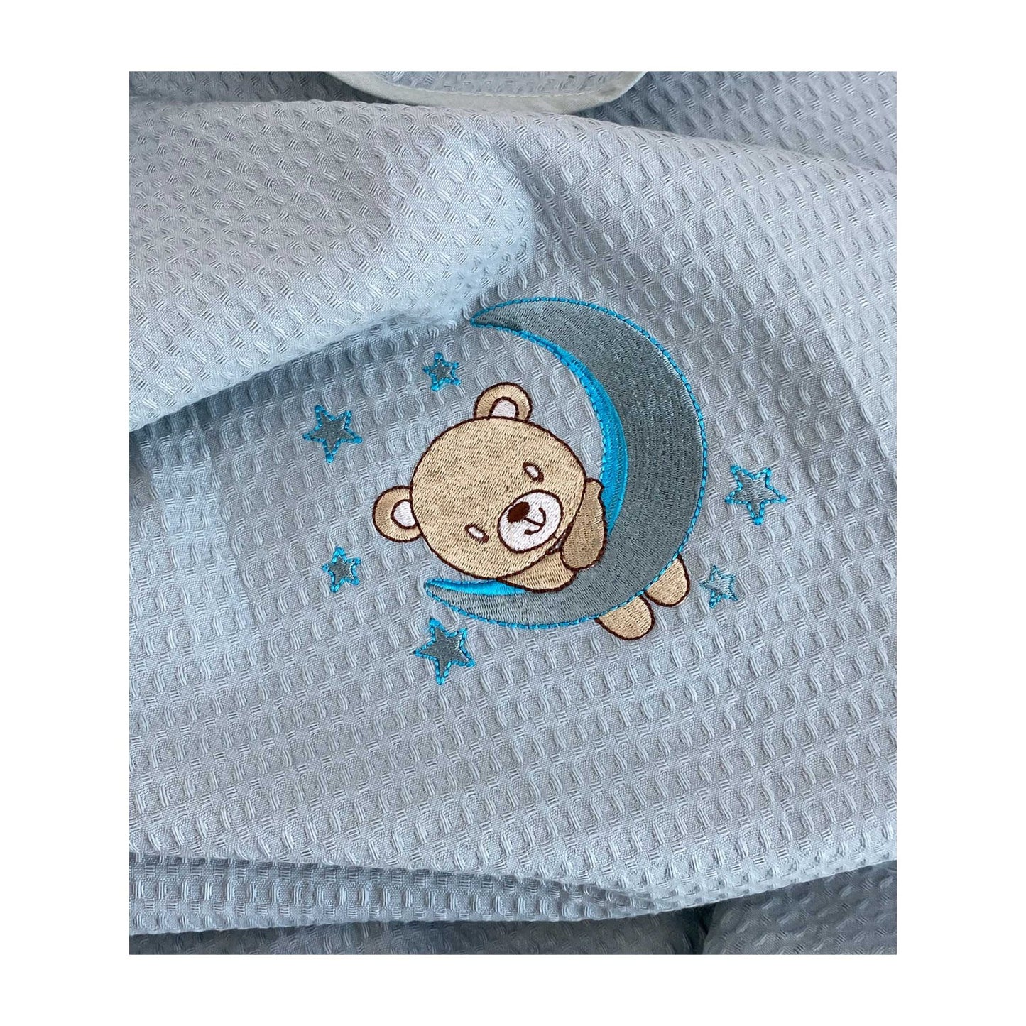 Κουβέρτα Πικέ Αγκαλιάς & Λίκνου 80x110εκ Petrol