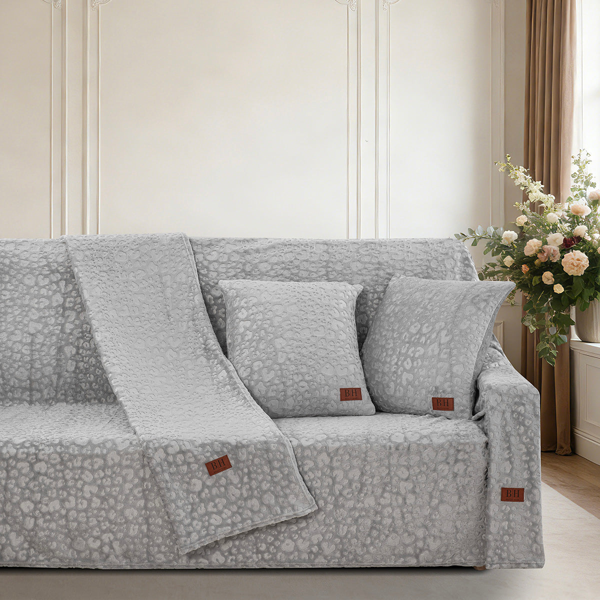 Σετ Ριχτάρι 3 Τμχ Sienna Art 8677 (180x160εκ + 180x250εκ + 180x300εκ) Γκρι