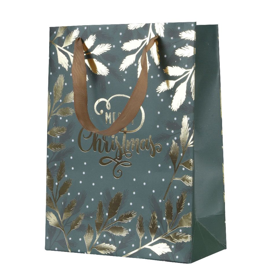 Χριστουγεννιάτικη Τσάντα Χάρτινη Merry Christmas 26x10x32