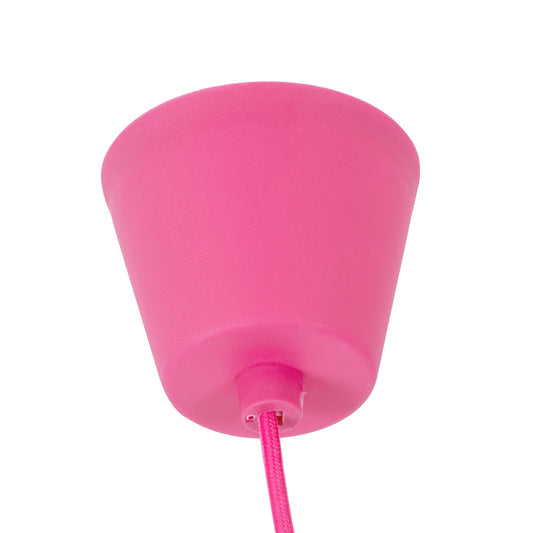 CABLITO 61552 Μοντέρνο Κρεμαστό Φωτιστικό Οροφής Μονόφωτο 1 x E27 Φούξια Σιλικόνης Ανάρτηση με Υφασμάτινο Καλώδιο Φ4 x Υ110cm