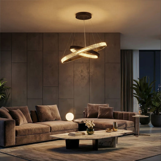 DIAMOND KLV-101-0235-V2 Κρεμαστό Φωτιστικό Οροφής LED 75W 7500lm 360° AC 220-240V IP20 Ρυθμιζόμενο Λευκό CCT με Χειριστήριο από 2700K έως 6000K Dimmable - Lumileds SMD Chip - Μαύρο Ματ - Μ60 x Π60 x Υ40