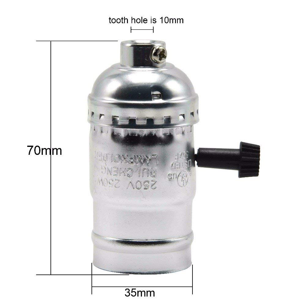 Vintage Industrial Retro E27 Χρυσό Ντουί με Διακόπτη DIY 90016