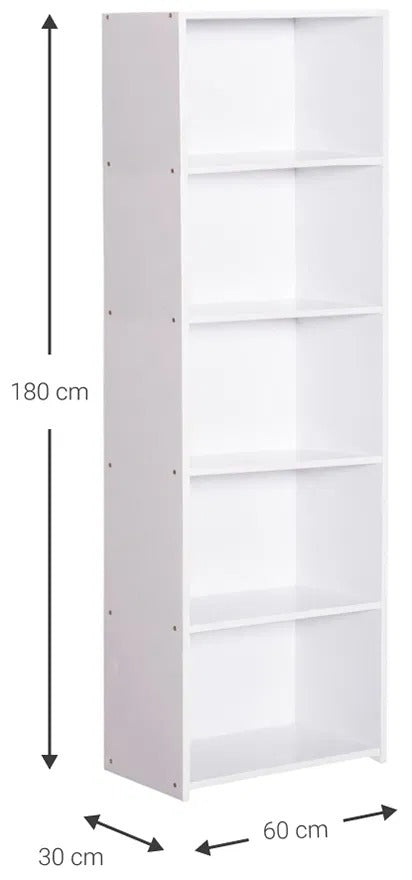Βιβλιοθήκη Eliot 5S Λευκό 60x30x180