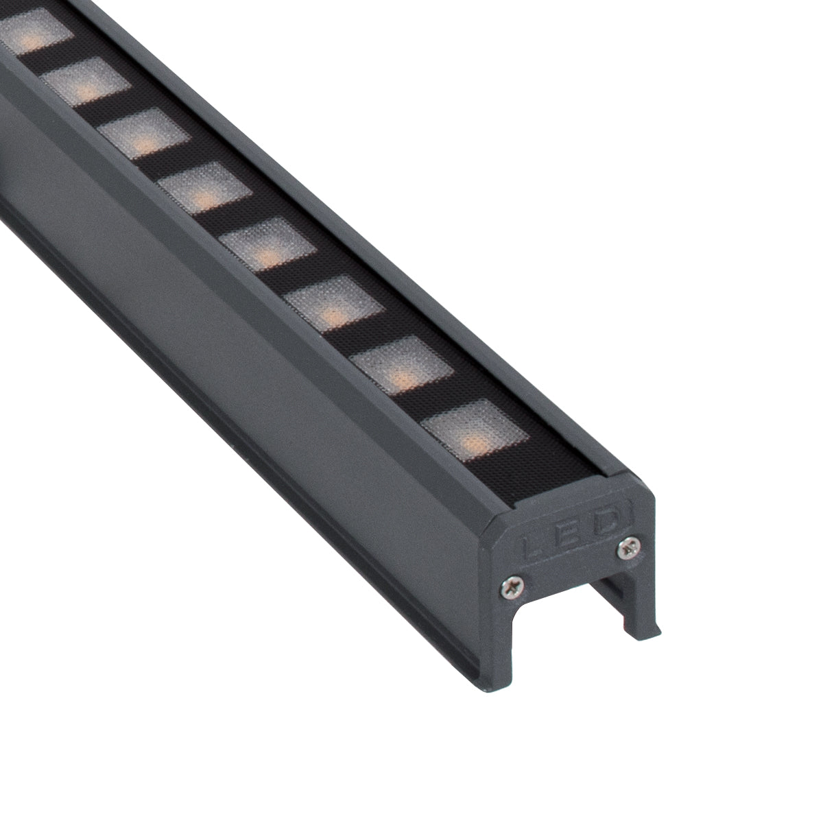 DIGI-BAR 90211 Ψηφιακή Μπάρα Φωτισμού Wall Washer Digital Pixel Facade Tuber Bar LED 12W 840lm 45° DC 24V Αδιάβροχο IP65 L100 x W3.5 x H3.2cm Θερμό Λευκό 2700K DMX512 - Γκρι Ανθρακί με Pixel Lens Φακούς