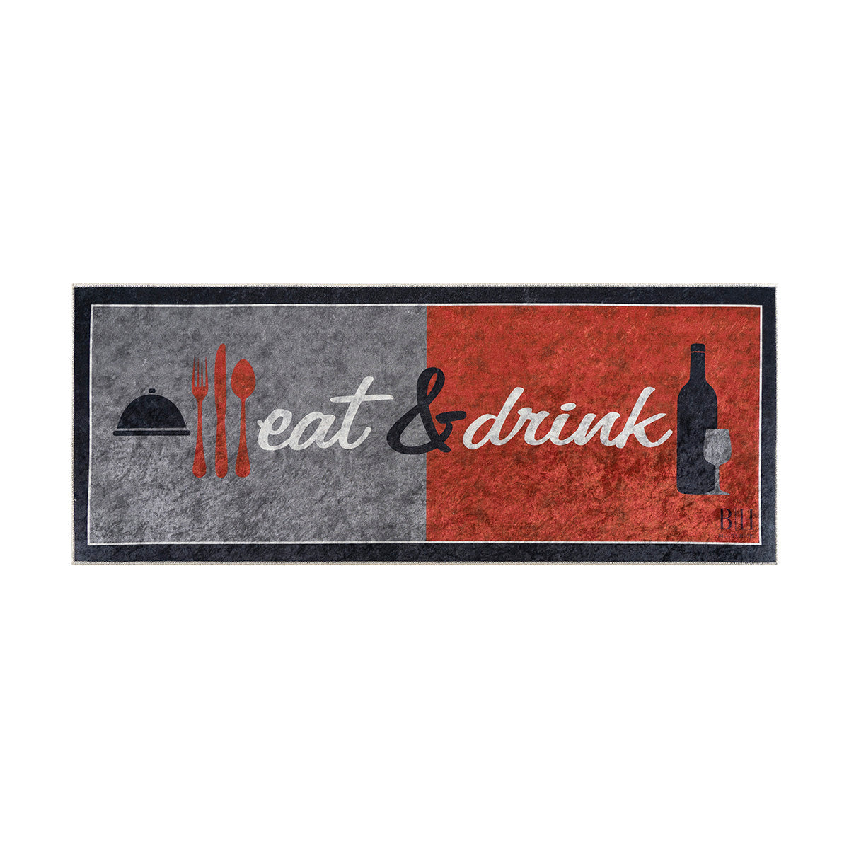 Πατάκι Κουζίνας 9025 60x160εκ Γκρι-Κόκκινο