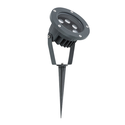 TREELIGHT-TZINA 90354 Σποτ Φωτισμού για Φυτά - Δέντρα με Βάση Κήπου / Καρφωτό LED 6W 660lm 10° DC 24V Αδιάβροχο IP65 Θερμό Λευκό 2700K Dimmable - Γκρι Ανθρακί - Μ14 x Π12.5 x Υ12.5