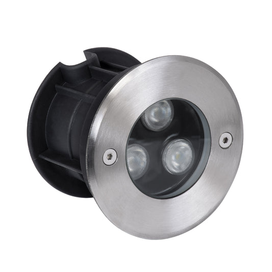 UNDERWATER-HUNI 90416 Υποβρύχιο Χωνευτό Φωτιστικό Σποτ Ειδικό για Σιντριβάνια LED 3W 255lm 30° DC 24V Αδιάβροχο IP68 Φ10 x Υ7.5cm RGBW DMX512 - Ανοξείδωτο Ατσάλι
