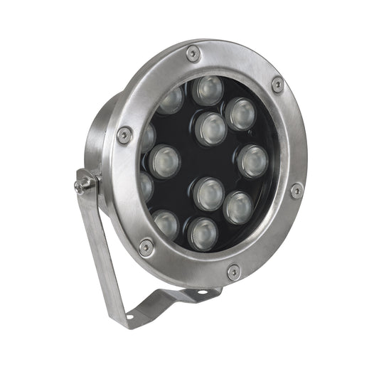 UNDERWATER-JERRY 90425 Υποβρύχιο Επιφανειακό Σποτ για Σιντριβάνια/Πισίνες LED 12W 1020lm 30° DC 24V Αδιάβροχο IP68 RGBW DMX512 Dimmable - Ανοξείδωτο Ατσάλι 304 - Μ14.5 x Π7 x Υ19