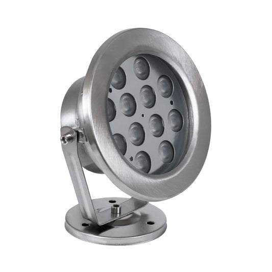 UNDERWATER-DENIS 90429 Υποβρύχιος Προβολέας Σποτ για Σιντριβάνια/Πισίνες LED 12W 1080lm 30° DC 24V Αδιάβροχο IP68 Θερμό Λευκό 2700K Dimmable - Ανοξείδωτο Ατσάλι 304 - Μ14.5 x Π7 x Υ17