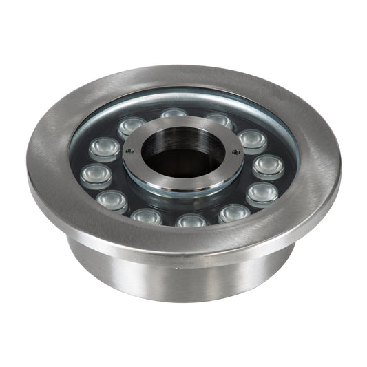 UNDERWATER-DENIS 90440 Υποβρύχιο Χωνευτό Φωτιστικό Σποτ Ειδικό για Σιντριβάνια - Πισίνες - Τζακούζι LED 12W 1020lm 30° DC 24V Αδιάβροχο IP68 Φ19.5 x Υ7.5cm RGBW DMX512 - Ανοξείδωτο Ατσάλι SS304