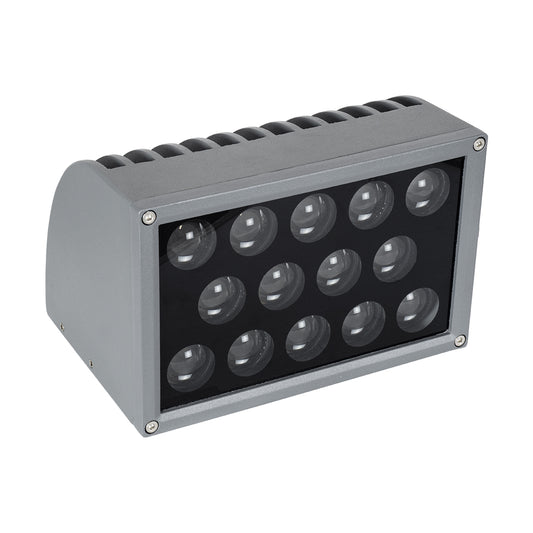 FLOOD-DENA 90488 Επιτοίχιος Προβολέας Wall Washer για Φωτισμό Κτιρίων - Απλίκα & Δαπέδου LED 30W 2850lm 5° DC 24V Αδιάβροχο IP67 Μ18.5 x Π13 x Υ12cm Φυσικό Λευκό 4500K - Γκρι Ανθρακί