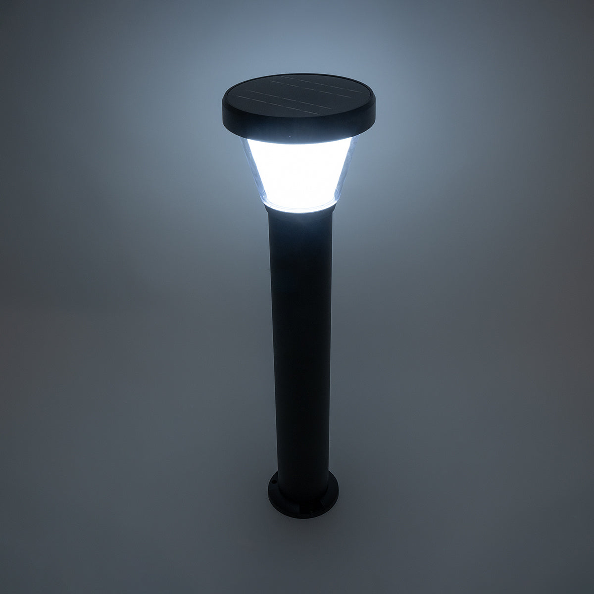 SOLARDIS 90523 LED Solar Bollard Light Κολωνάκι Κήπου Εξωτερικού Χώρου 10W 180lm 120° με Ενσωματωμένο Φωτοβολταϊκό Panel 6V 5W & Επαναφορτιζόμενη Μπαταρία Li-ion 3.2V 6000mAh με Αισθητήρα Ημέρας-Νύχτας - Αδιάβροχο IP65 Φ24 x Υ88cm Ψυχρό Λευκό 6000K