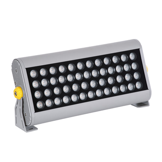 FLOOD-HENA 90446 Προβολέας Wall Washer για Φωτισμό Κτιρίων LED 48W 4080lm 30° AC 220-240V Αδιάβροχο IP67 Μ39 x Π6 x Υ17cm Αρχιτεκτονικό Πορτοκαλί 2200K - Ασημί