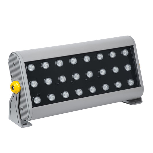FLOOD-HENA 90643 Προβολέας Wall Washer για Φωτισμό Κτιρίων LED 48W 4800lm 30° DC 24V Αδιάβροχο IP65 Μ39 x Π6 x Υ17cm Πολύχρωμο RGB DMX512 - Ασημί