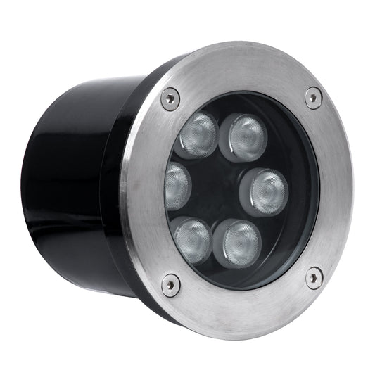 UNDERGROUND-TINA 90666 Χωνευτό Φωτιστικό Σποτ Δαπέδου LED 9W 945lm 30° DC 24V Αδιάβροχο IP65 Φ12 x Υ9cm Πολύχρωμο RGBW DMX512 - Ανοξείδωτο Ατσάλι